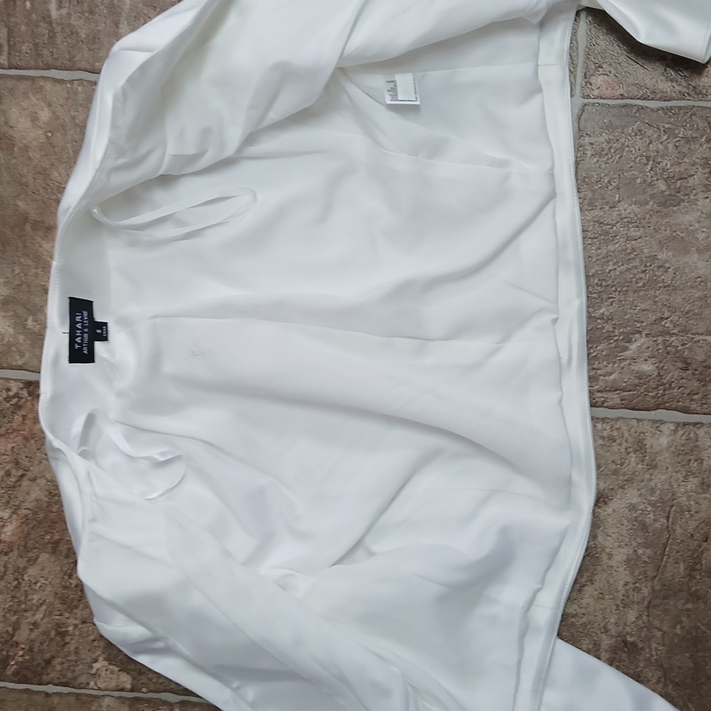 NWT Tahari Arthur Levine pearl White cropped jacket size 6 - Picture 4 of 7